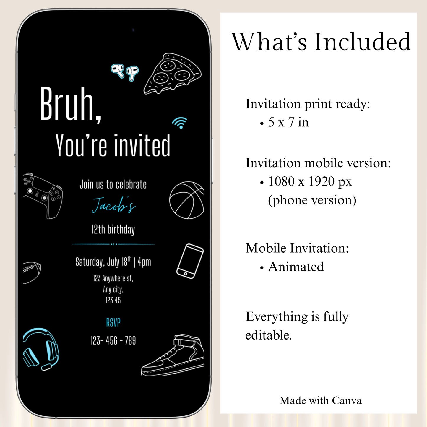 Bruh You’re Invited Birthday Invitation Template
