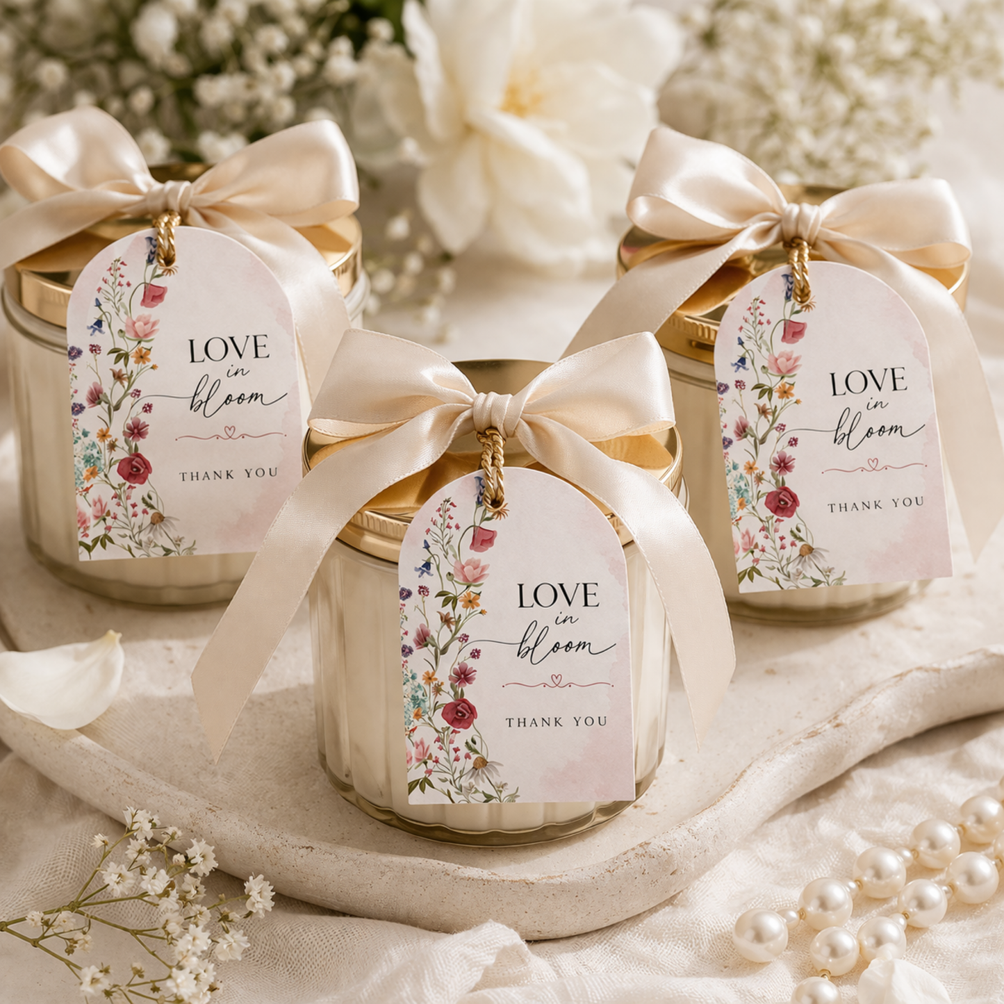 Floral bridal shower favor tags instant download editable in canva 