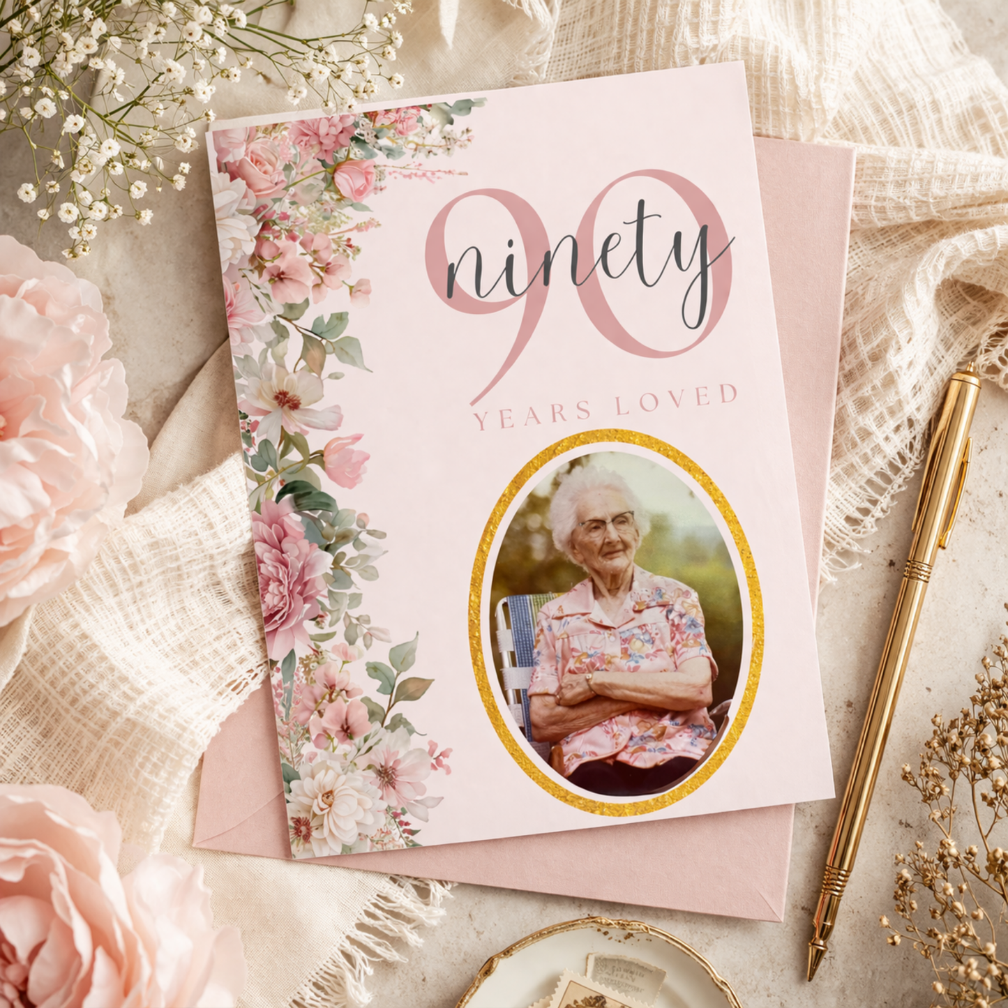 Floral milestone birthday invitation any age digital download instant download editable template in canva