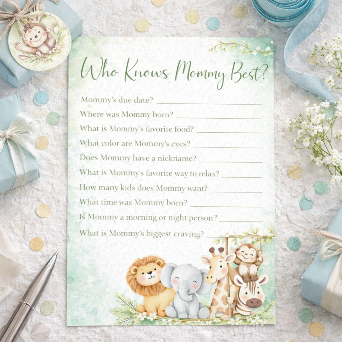 Safari  Baby Shower Invitation Template | Oh Boy Jungle Baby Boy Baby Shower Invite Editable Bundle Kit