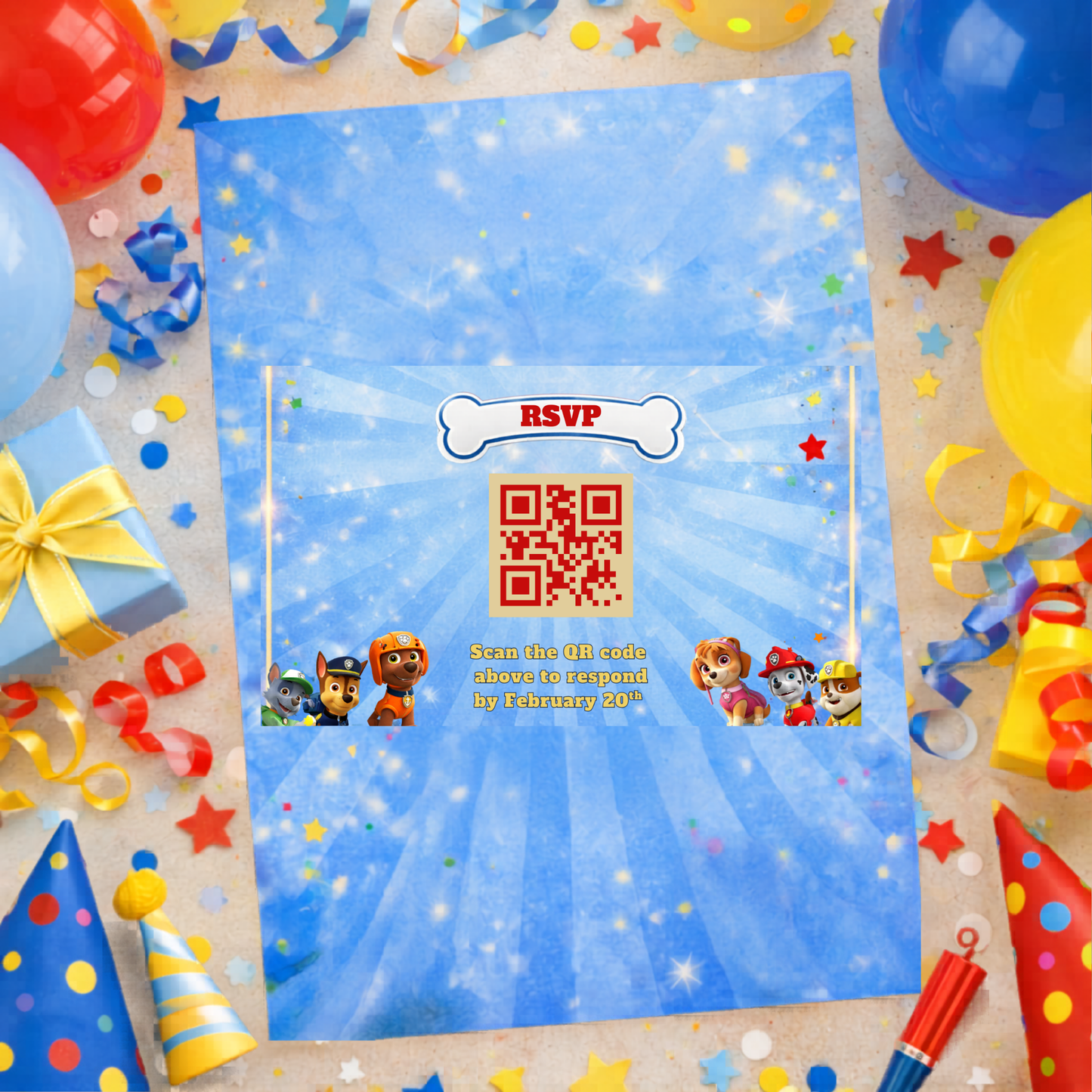 Paw-ty Birthday Party Bundle | Complete Editable Kit | Puppy Patrol Pup Crew Boys & Girls