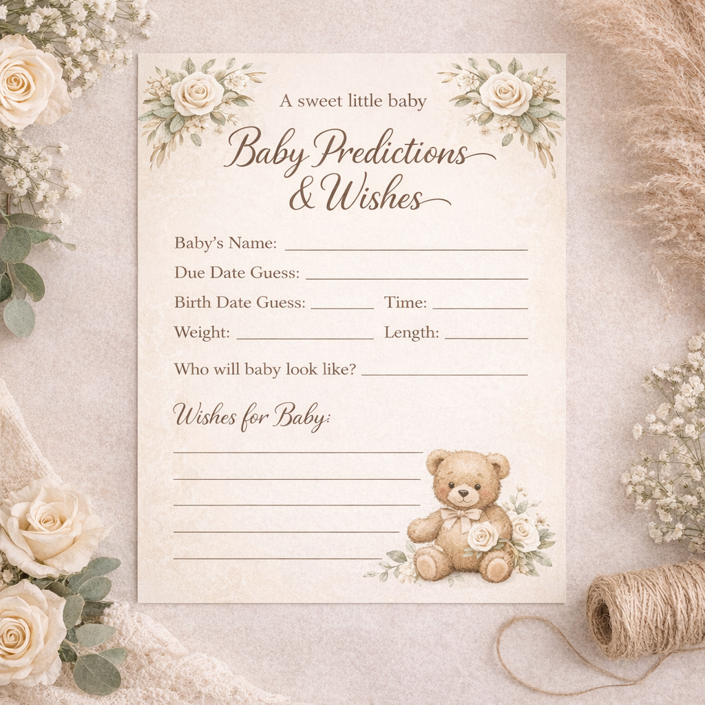 Vintage Baby Shower Invitation Bundle | Neutral Clothesline Baby Shower Invite Editable Bundle Kit