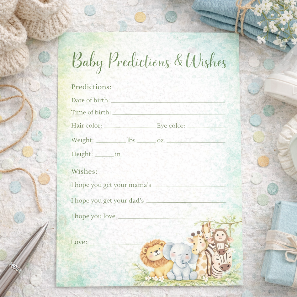 Safari  Baby Shower Invitation Template | Oh Boy Jungle Baby Boy Baby Shower Invite Editable Bundle Kit