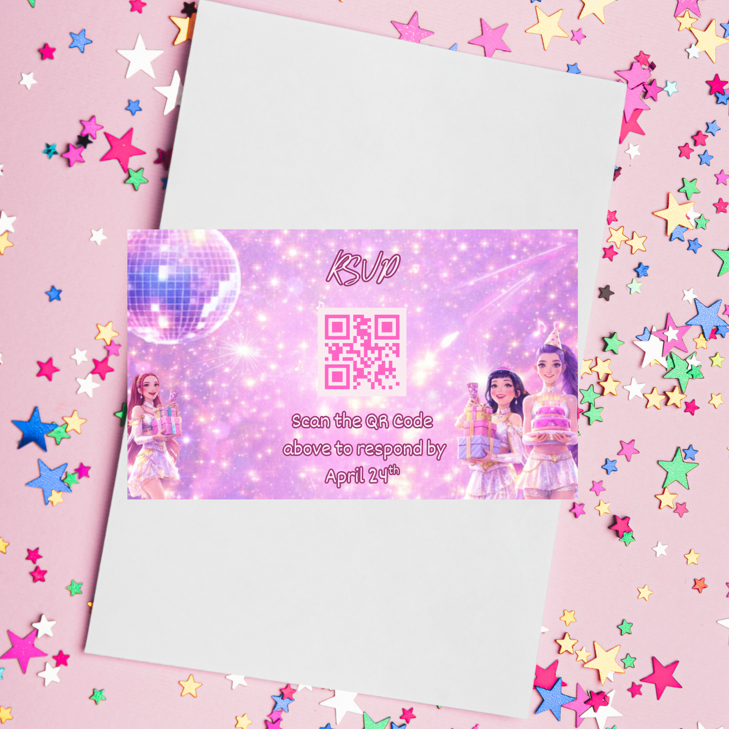 K-pop Anime Birthday Party Bundle | Editable Girl's Birthday Invitation Set | Complete Party Printable Template Kit Editable Kit