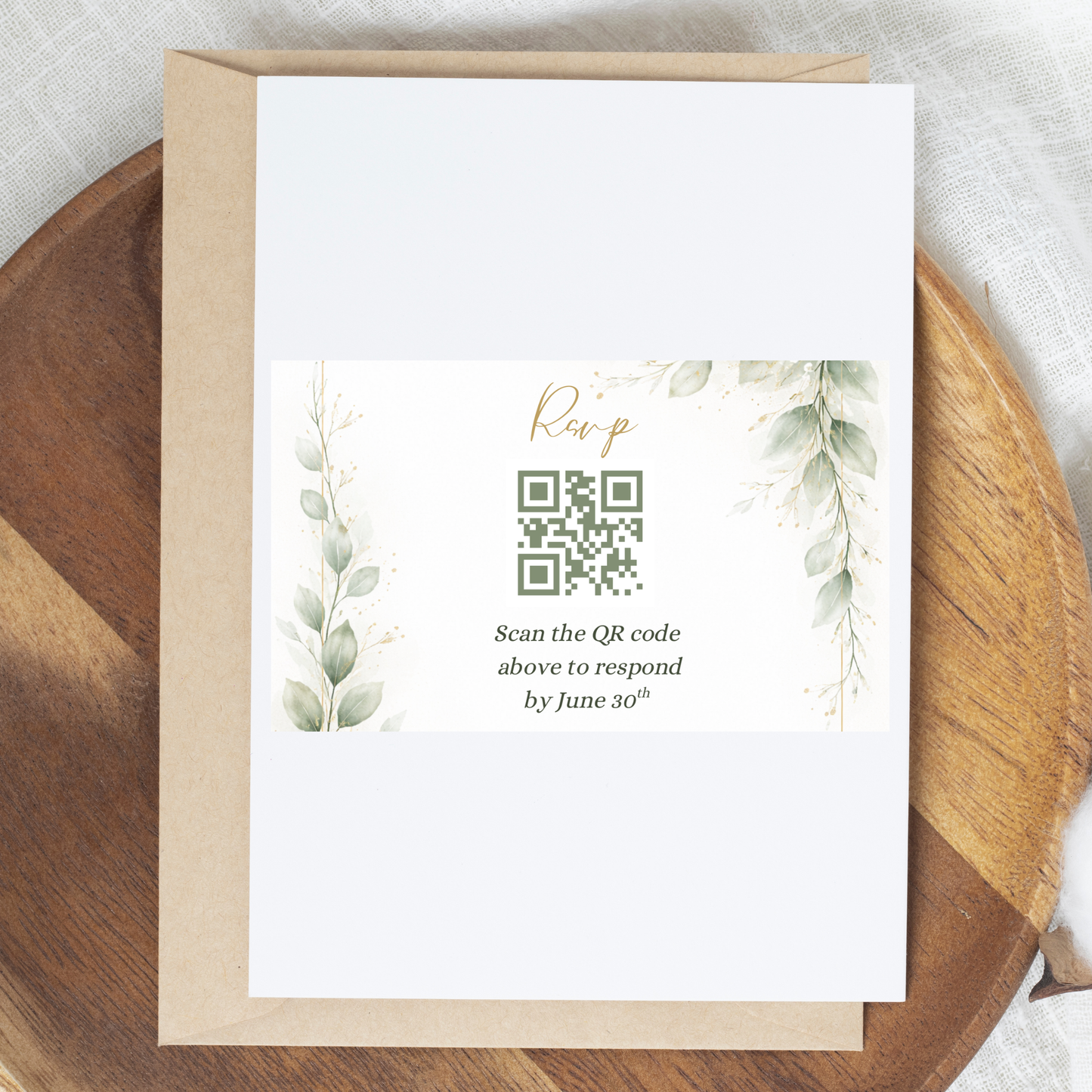 Elegant Greenery Wedding Invitation Template | Editable Botanical Watercolor Invite + Welcome Sign Bundle